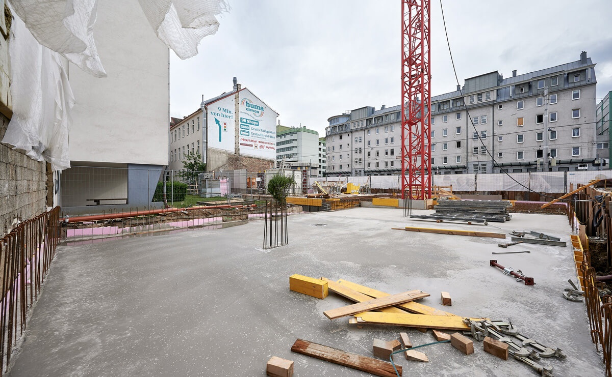 gegossene Kellerdecke